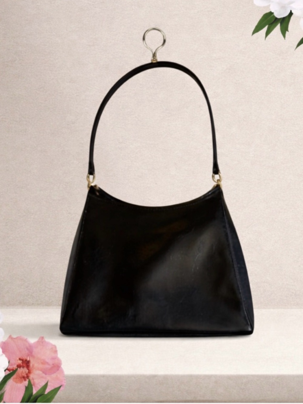 Liz Claiborne Black Leather Shoulder Bag